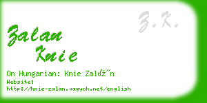 zalan knie business card